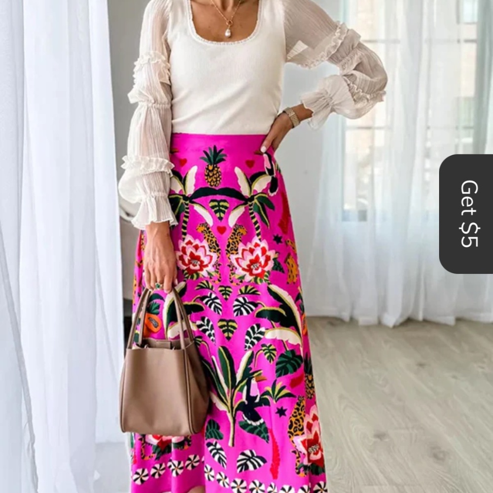 Floral midi skirt